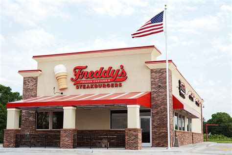 Restaurant freddy's - Specialties: If you are searching for "restaurants near me," you are likely to find one of the best hamburger restaurants in Virginia Beach, VA! Freddy's Frozen Custard & Steakburgers is more than your traditional American hamburger restaurant. After your delicious dinner, make sure and try the freshly churned creamy desserts. The frozen custard desserts are richer, denser and creamier than ... 